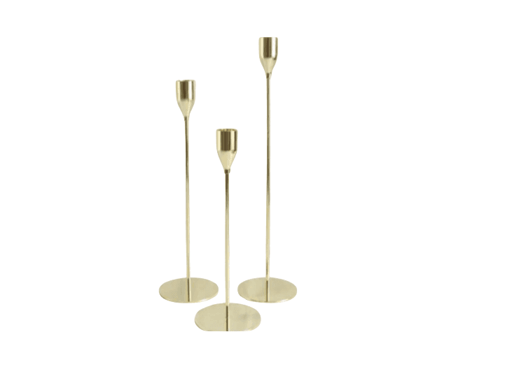 Bougeoirs dorés x3
