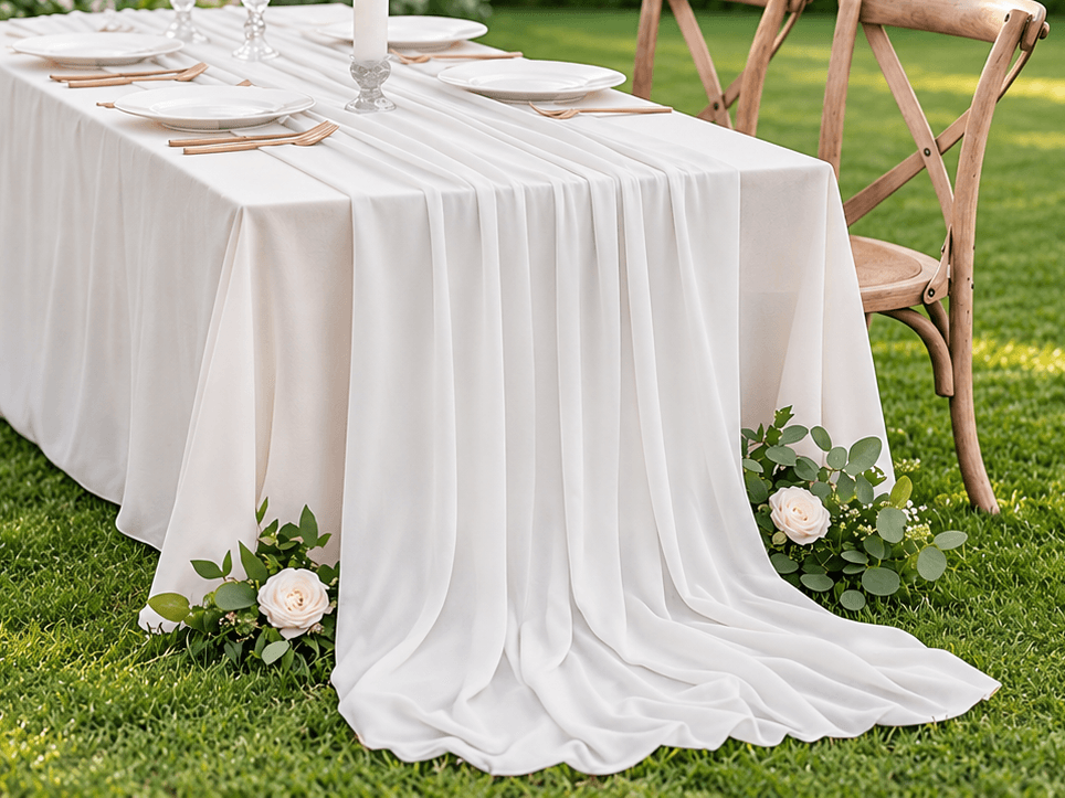 Chemin de table blanc
