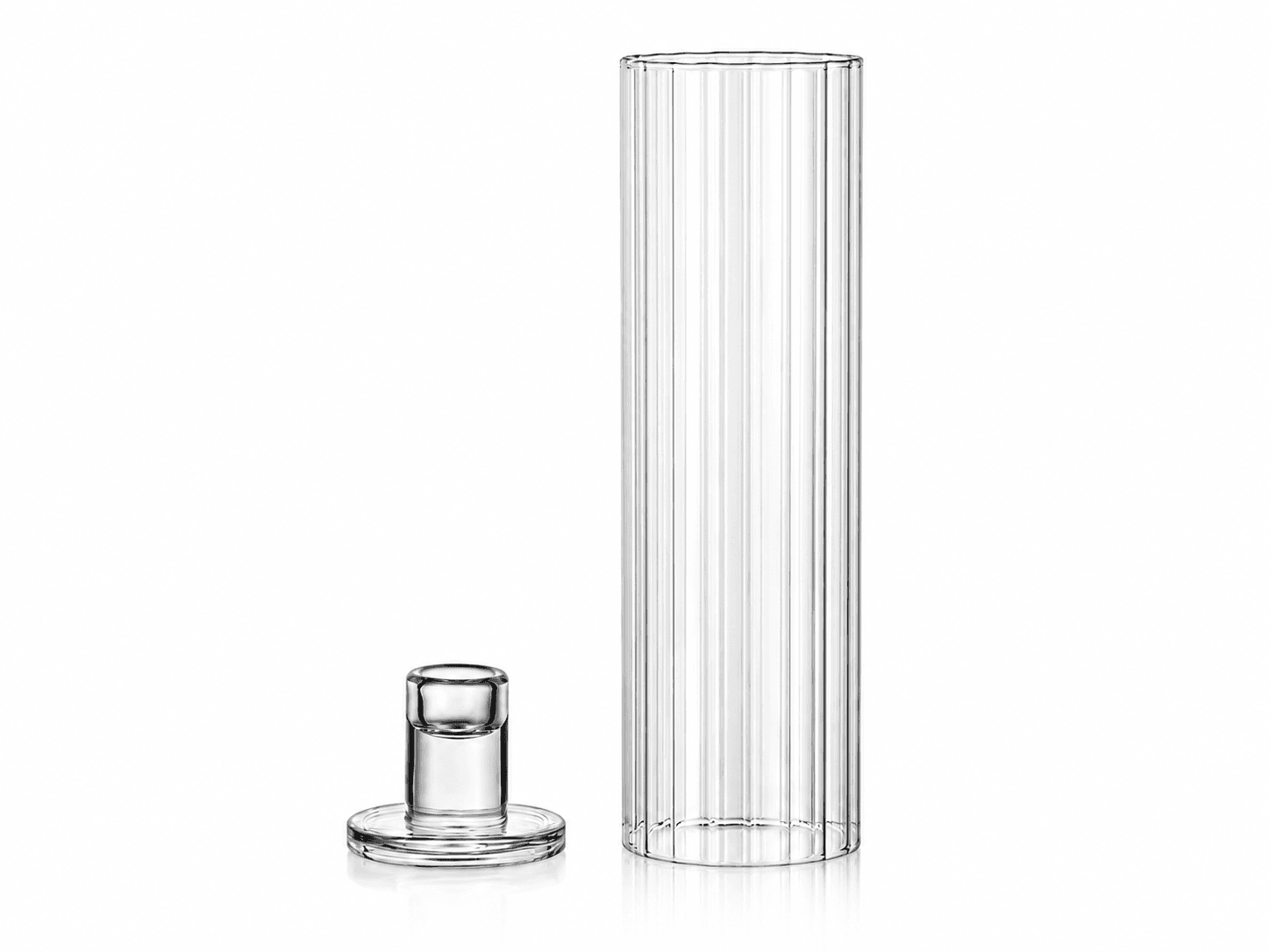 Bougeoirs en verre strié